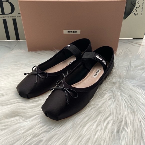 Miu Miu Shoes - Miu Miu Black Women's Ballet Flats
